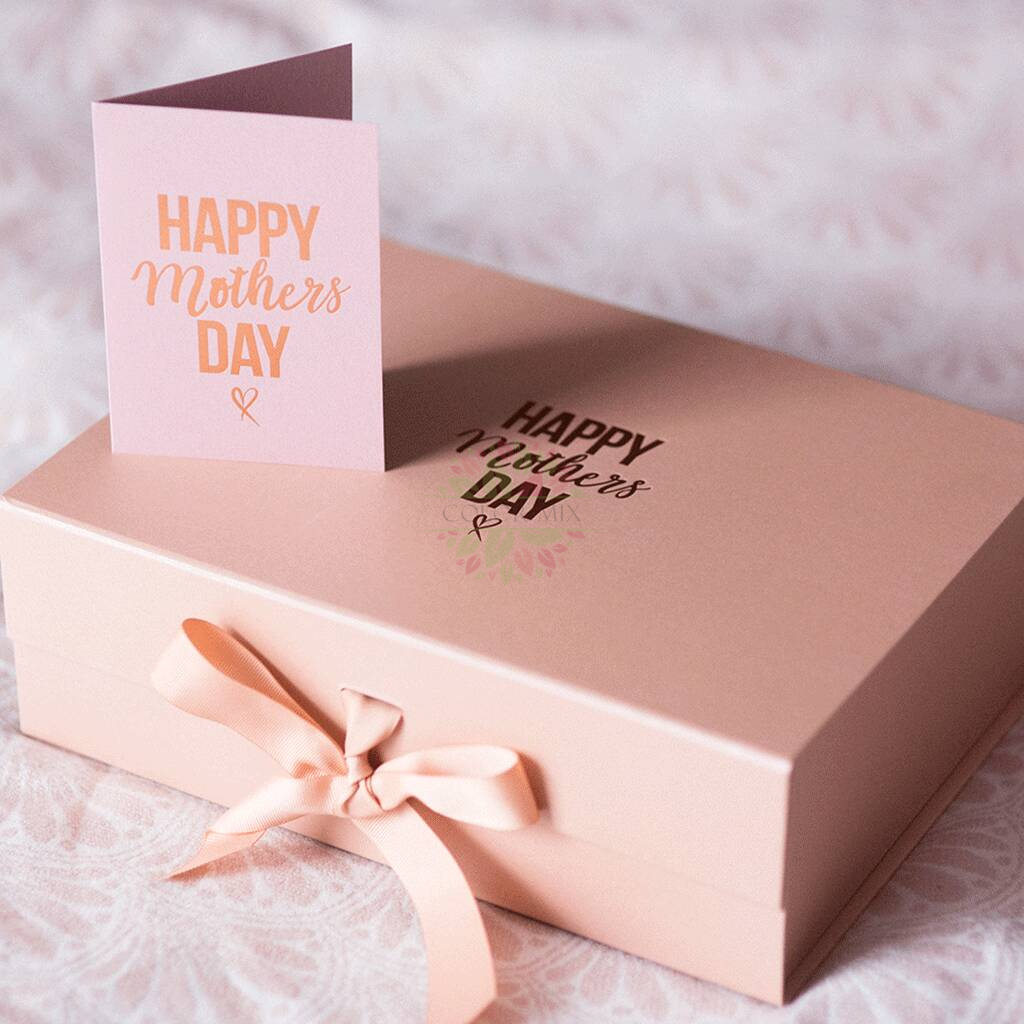 Pink Mother's Day Gift Box With Gold Foil