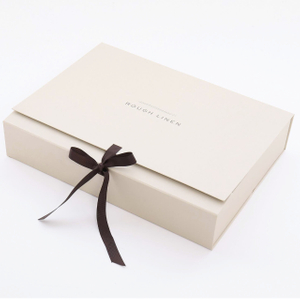 Luxury Book Shape Packaging Box For Dress with Ribbon