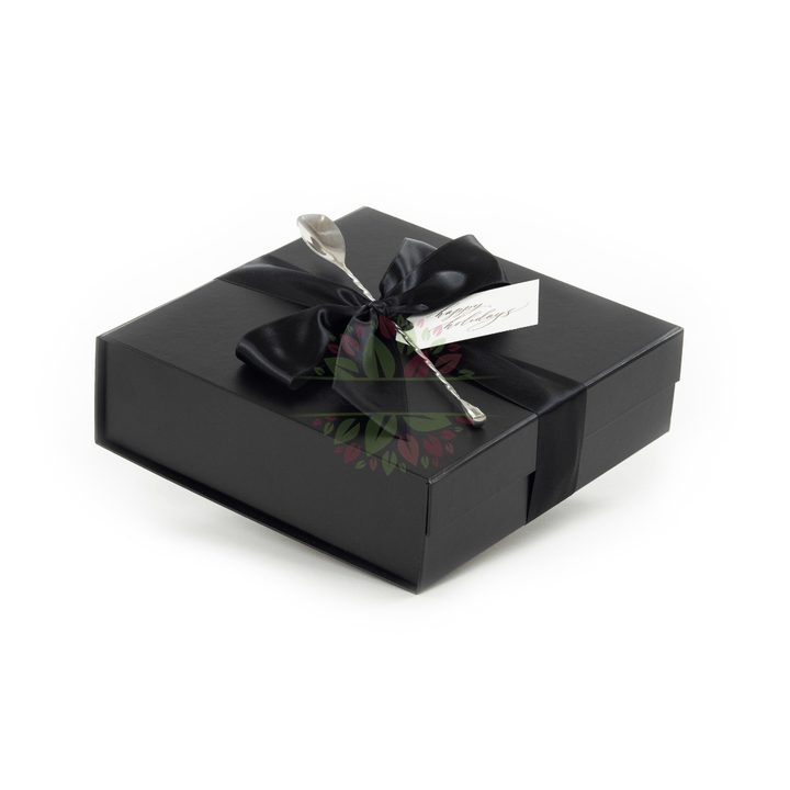 Luxury Black Square Magnetic Folder Gift Box with Ribbon