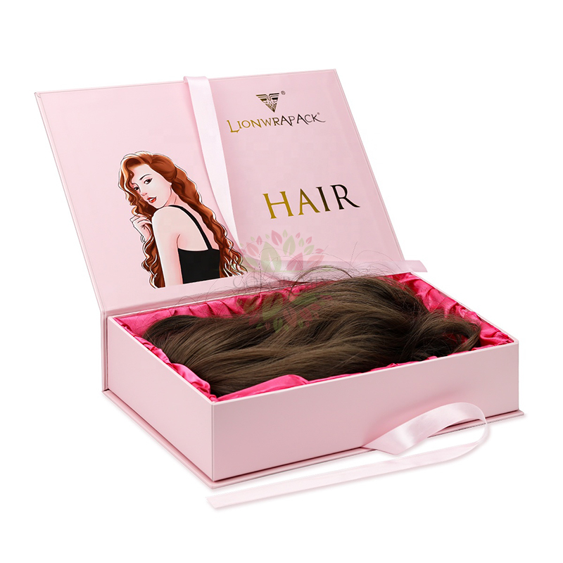 Magnetic Black Pink Hair Clip Bundles Extensions Wig Boxes