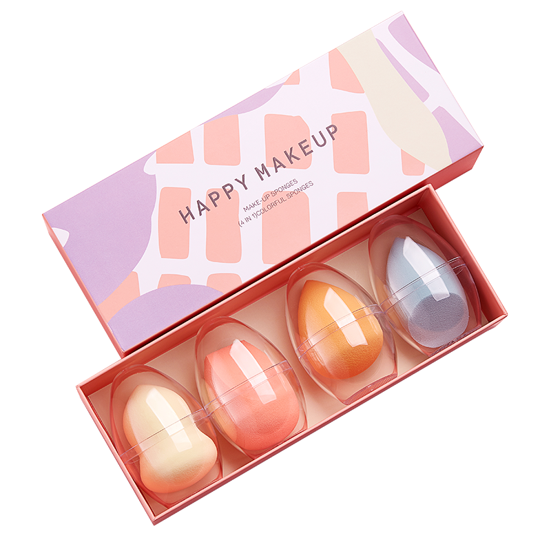 E-Commerce Mini Clear Makeup Make Up Sponge Set Gift Paper Box Beauty Blender Packaging Box