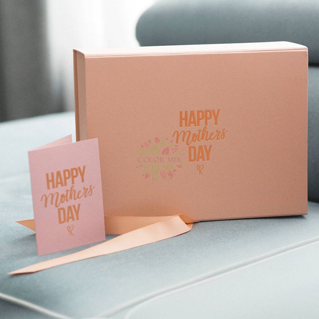 Pink Mother's Day Gift Box With Gold Foil