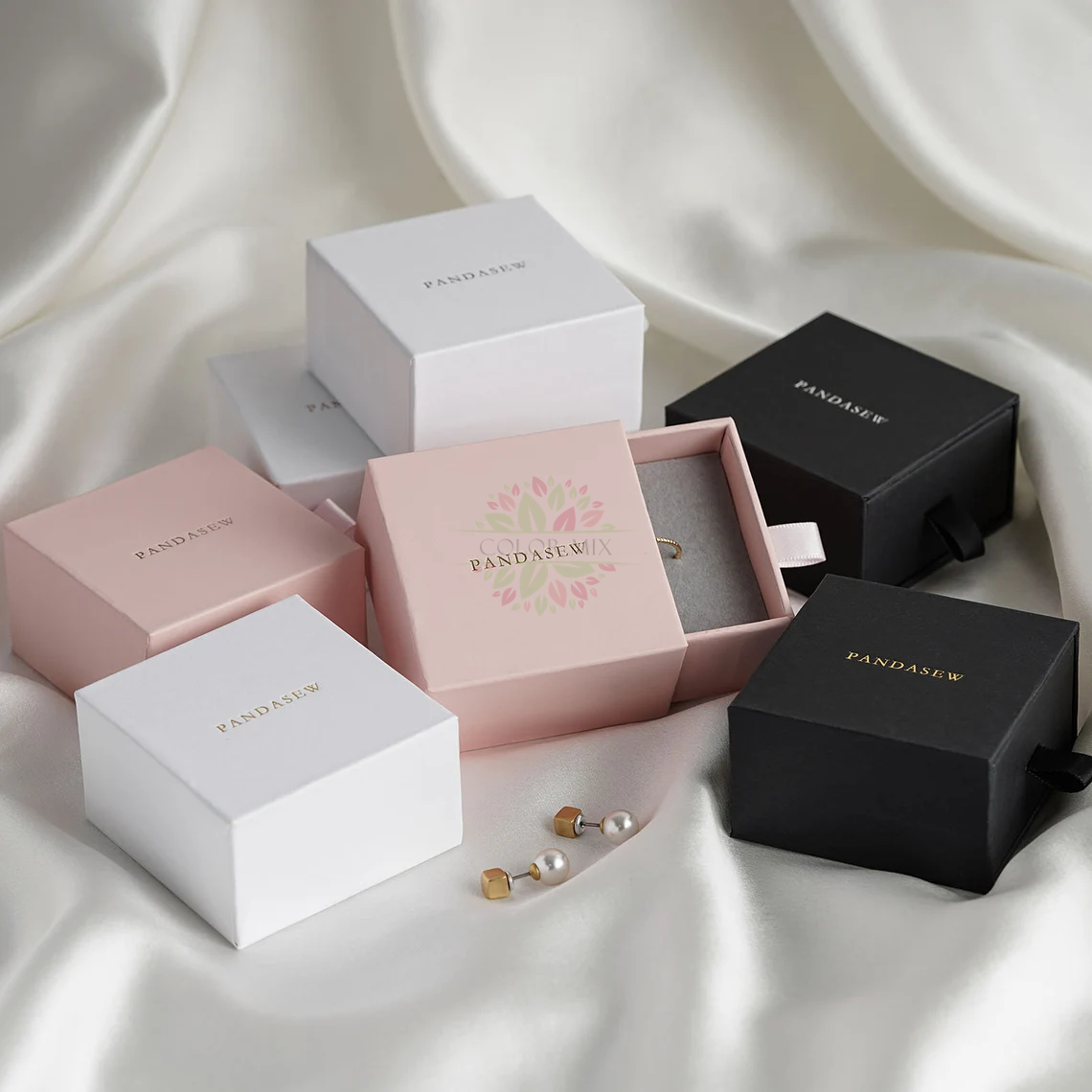 Luxury Black Jewelry Packaging Box with Logo