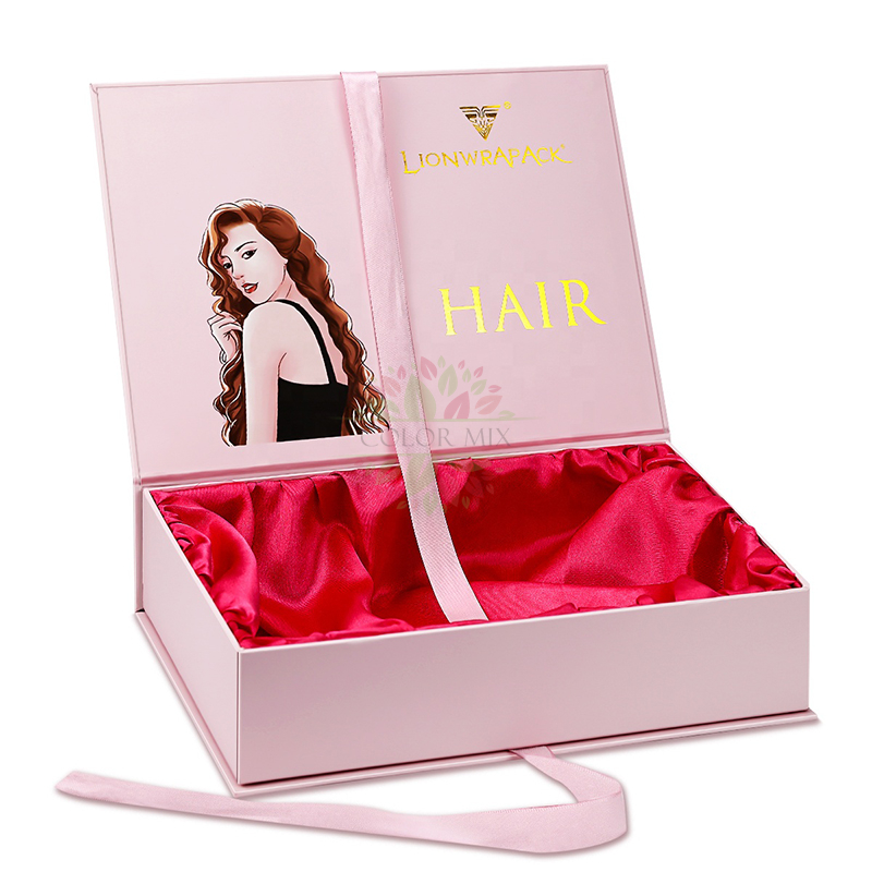 Magnetic Black Pink Hair Clip Bundles Extensions Wig Boxes